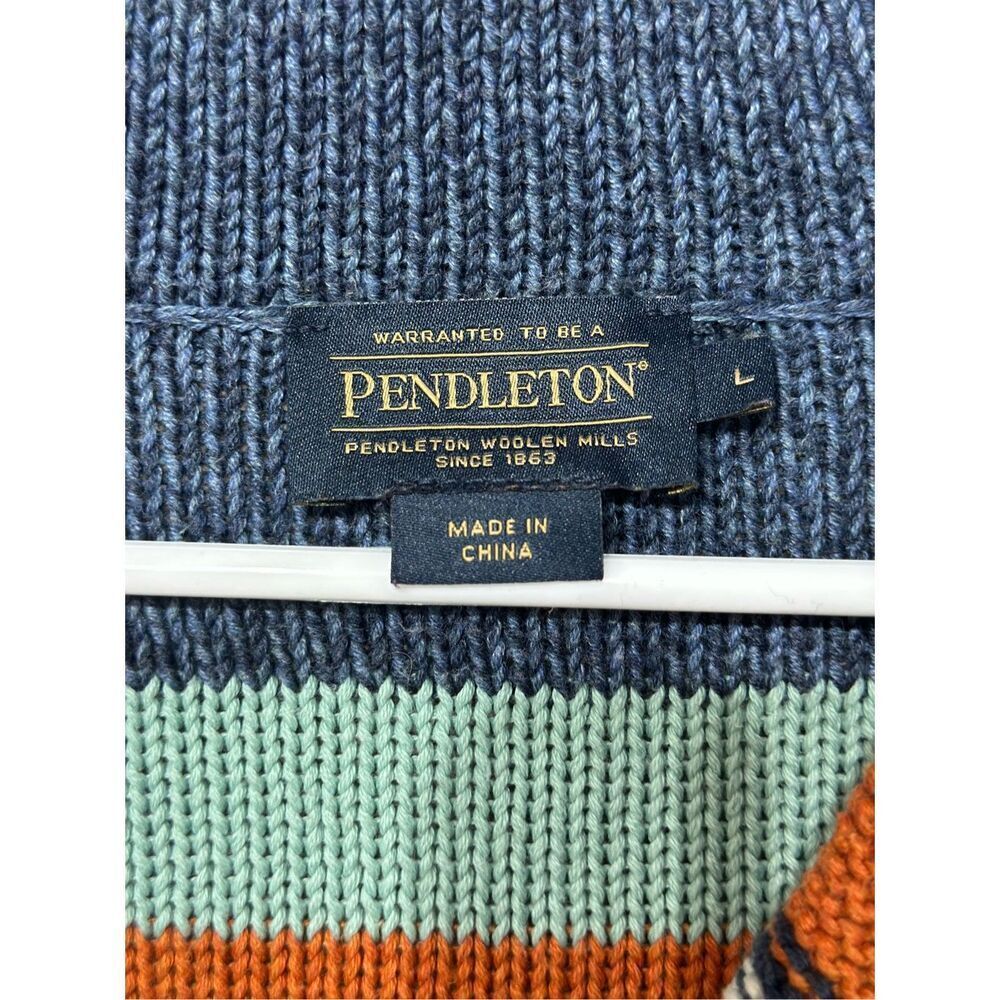 Pendleton Multi Stripe Shawl Button Up Cardigan W… - image 6